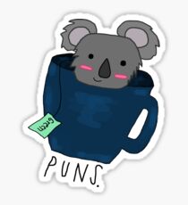 Koala-Tea Puns (Quality Pun) Sticker