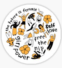 Feminist Circle (orange) Sticker