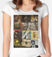 Tom Waits Discography collage Women's Fitted Scoop T-Shirt