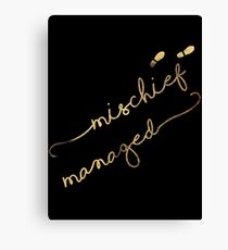 Mischief Managed (black) Canvas Print