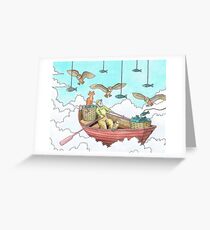 Fish Farmer with owls and a pussycat Greeting Card