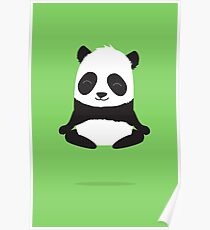Meditating and levitating panda Poster