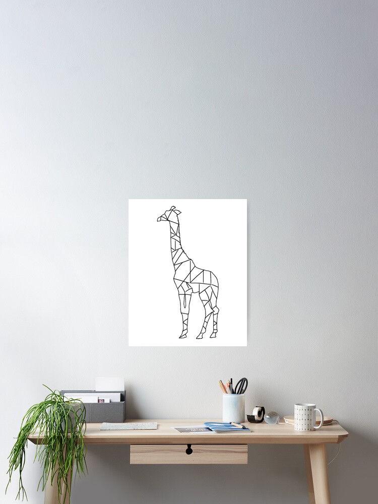 Dessin Au Trait De Girafe Poster