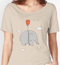 Elephant with a red balloon Women's Relaxed Fit T-Shirt