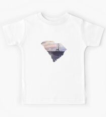 South Carolina Cutout: Sunset at Sea Kids Tee
