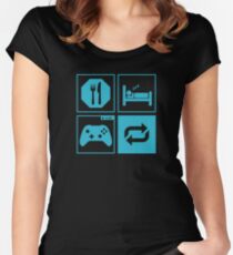 Eat, Sleep, Game, Repeat. Women's Fitted Scoop T-Shirt