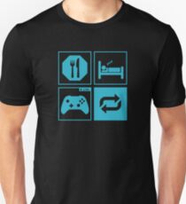 Camiseta ajustada Comer, dormir, jugar, repetir.
