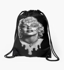 Marilyn Monroe Sugar Skull Drawstring Bag
