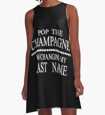 Wedding Gifts/Bridal Shower Gifts - Best Cute Engagement Gift for Bride, Bridesmaid, Maid of Honor, Flower Girl, Mother of the Groom, Mother of the Bride, Her, Women, Best Friend - Pop The Champagne A-Line Dress