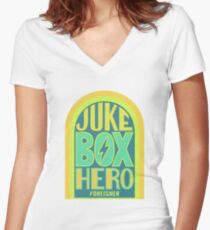 Foreigner Juke Box Hero Women's Fitted V-Neck T-Shirt