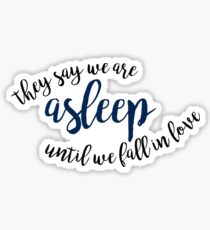 they say we are asleep until we fall in love - great comet Sticker