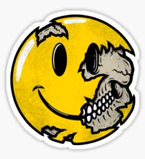 Smiley face skull Sticker