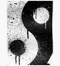 Yin Yang Spray Painted Poster