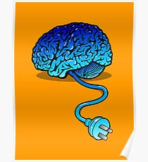 Your Brain without Coffee - Blue Poster
