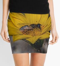 Yellow flower and bee - springtime Mini Skirt