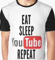 Camiseta gráfica Comer, dormir, youtube, repetir