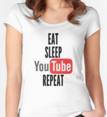 Eat, Sleep, Youtube, Repeat Women's Fitted Scoop T-Shirt