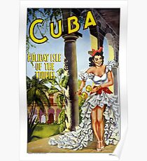 Vintage Cuba Travel Poster Poster