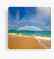 Double Rainbow Baldwin Beach Metal Print