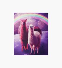 Crazy Funny Rainbow Llama In Space Art Board