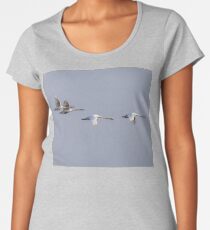 Family of Mute swans in formation Women's Premium T-Shirt