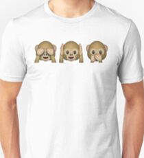 Monkey Emoji - See No Evil, Hear No Evil, Speak No Evil Unisex T-Shirt