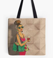 Modern African woman- Morning coffee Tote Bag