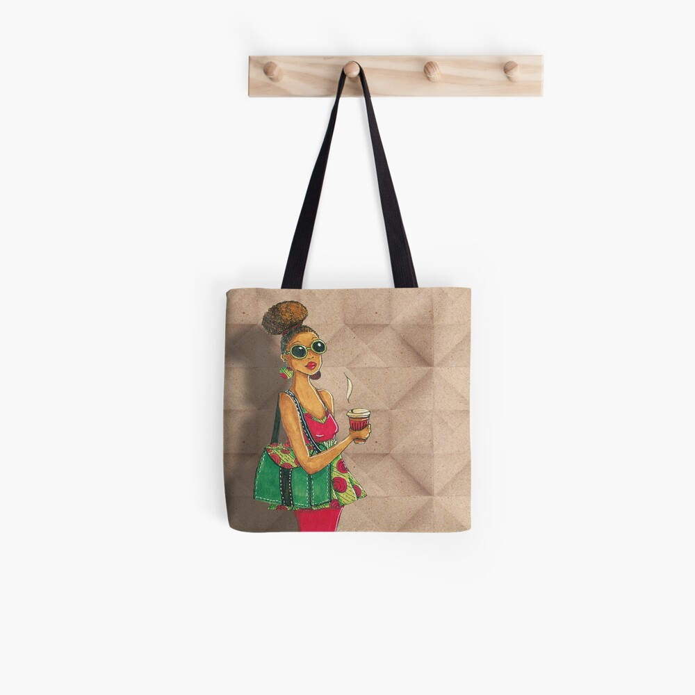 Modern African woman- Morning coffee Tote Bag