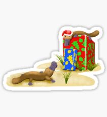 Platypus and Christmas Gifts Sticker