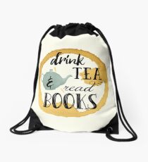 Bücher und Tee Rucksackbeutel