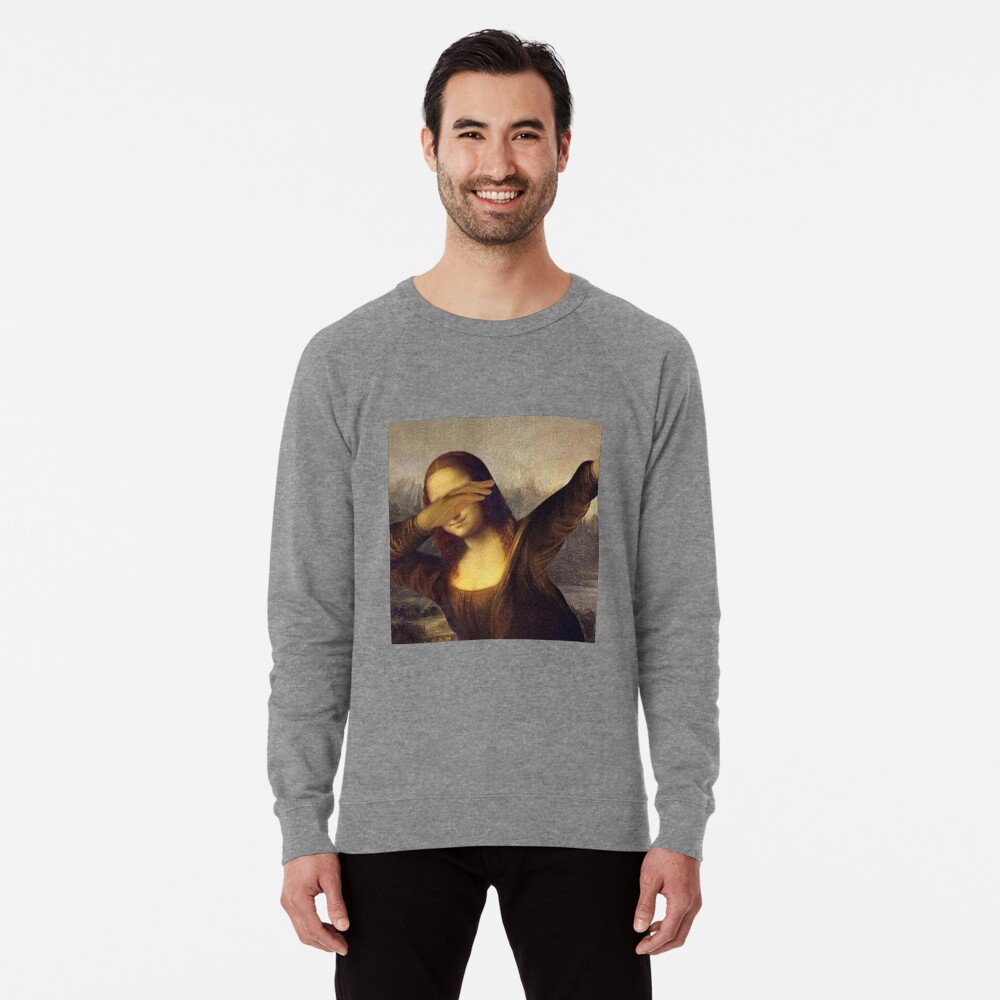 Scarica Gratis Images Mona Lisa Dab Meme Lightweight Sweatshirt By Memesense Redbubble le plus cool salutations