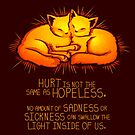 "Hurt is not the Same as Hopeless" Golden Glowing Kittens by thelatestkate
