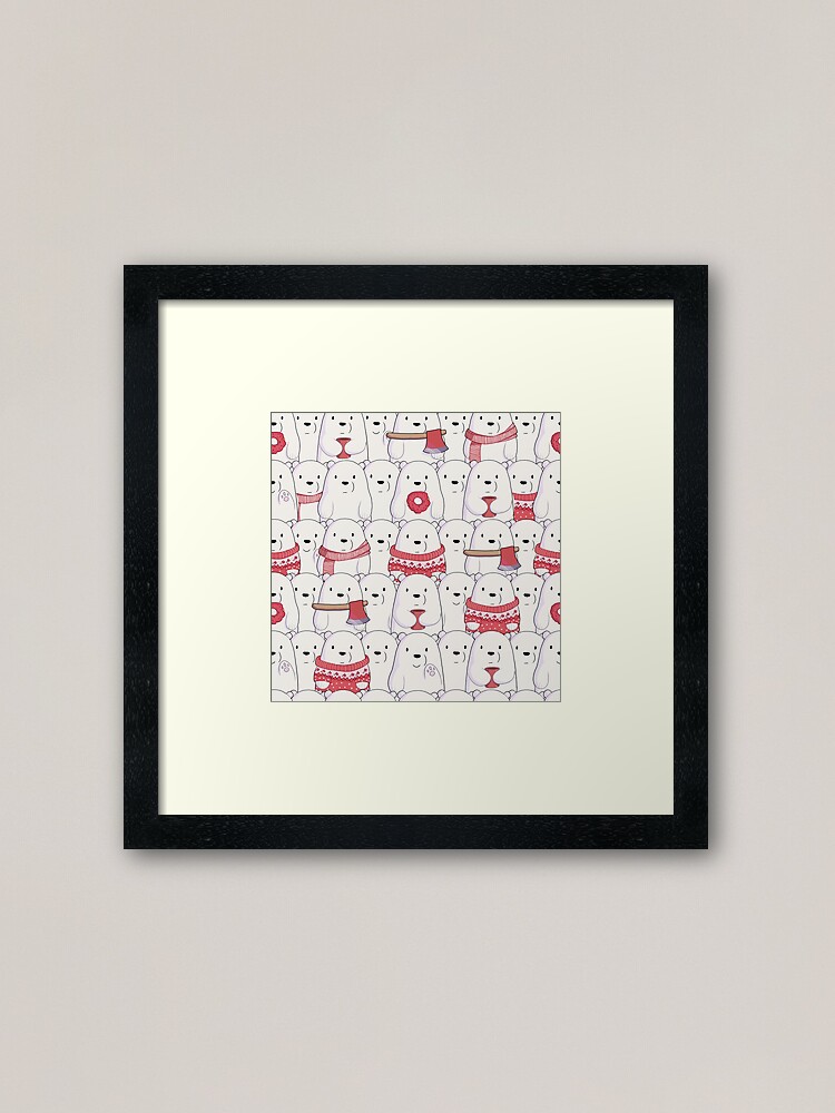 Alternate view of Ice Bear's sweater weather Framed Art Print