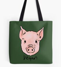 Vegan Pig Piggy Animal Rights Design Tote Bag