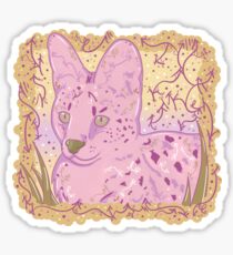 Pretty Little Serval (Pink and Gold) Sticker