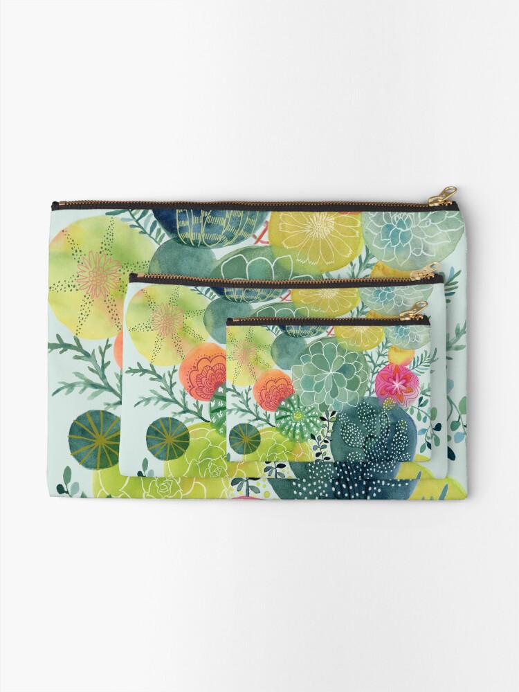 Alternate view of Succulent Circles Zipper Pouch