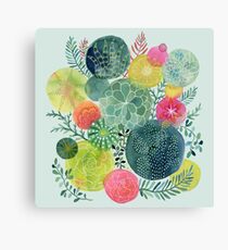 Succulent Circles Canvas Print