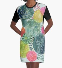 Sukkulenten Kreisen T-Shirt Kleid