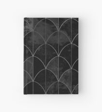 Cuaderno de tapa dura Mermaid scales. Black and white watercolor.