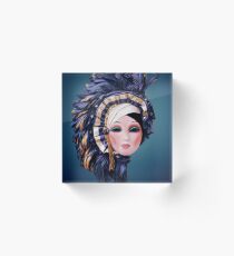 Feather Hat Art Acrylic Block