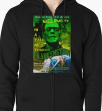 Frankenstein Retro Style Zipped Hoodie