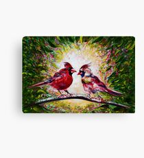 Cardinals Chat Canvas Print