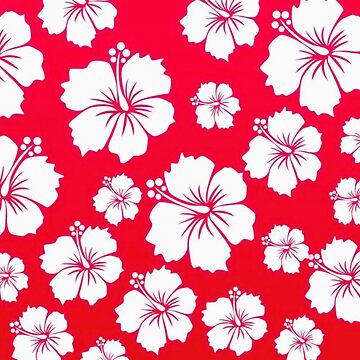 Hawaiian Aloha Shirt Pattern — Red | Sticker