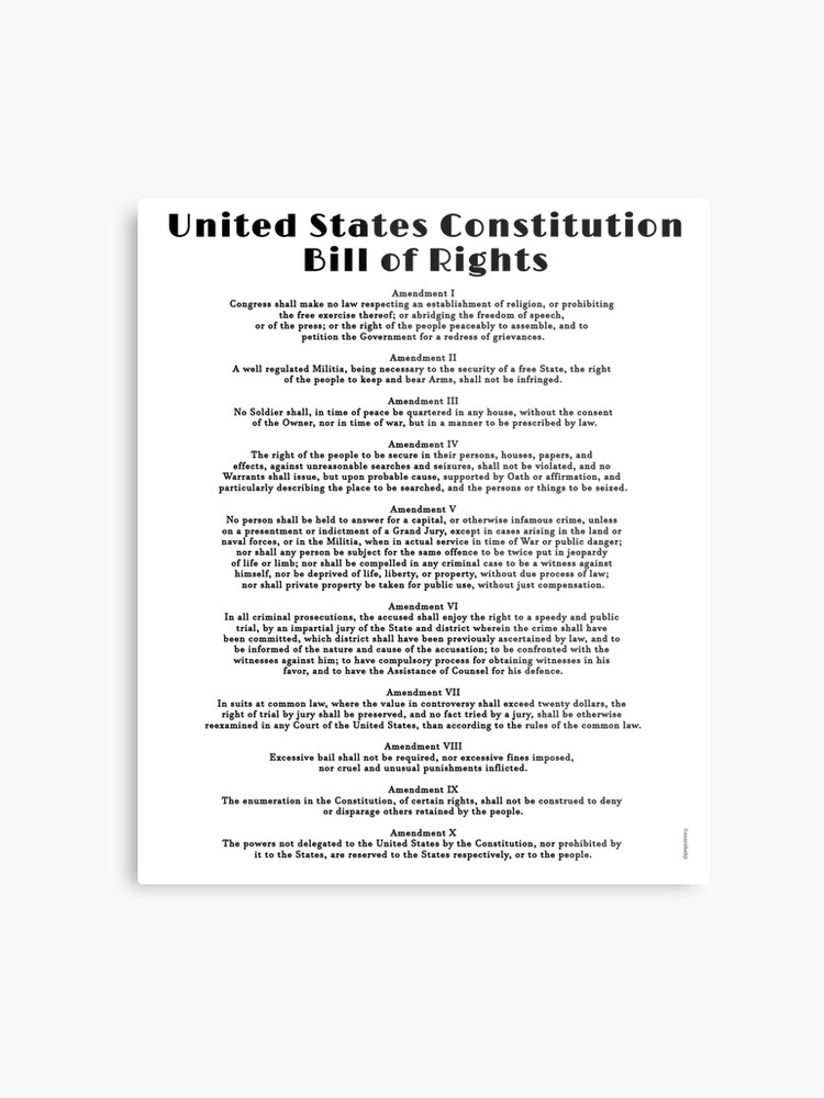 picture regarding Bill of Rights Printable identify Monthly bill of Legal rights, US Consution Steel Print