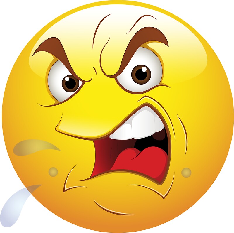 Cartoon Emoticon With Angry Face Royalty Free Vector