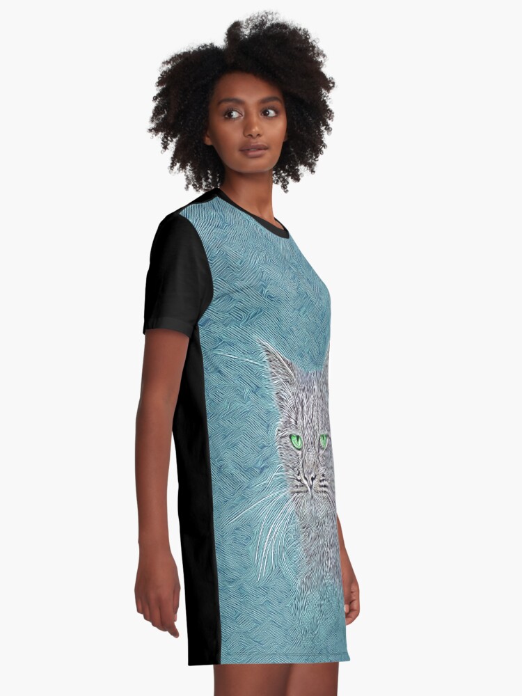 Alternate view of Felis silvestris catus Graphic T-Shirt Dress