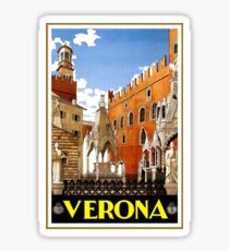 Vintage Verona Italy Travel Poster Sticker