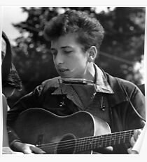 YOUNG BOB DYLAN GUITAR AND HARMONICA Poster