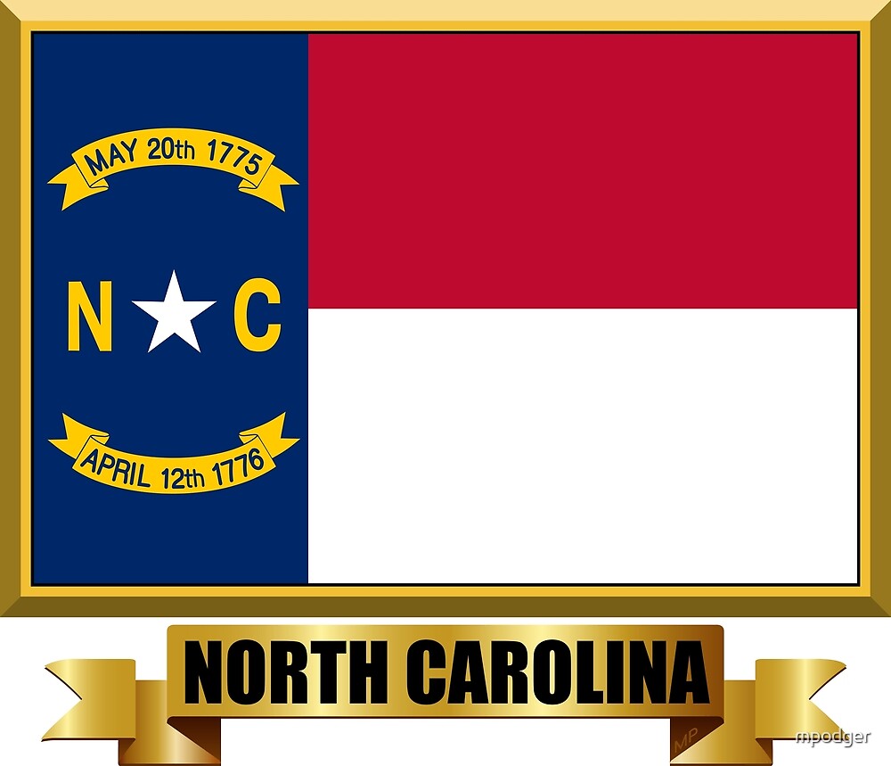 "NORTH CAROLINA Flag Gifts, Masks, Stickers & Products (N)" by mpodger