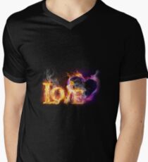 Fire love Men's V-Neck T-Shirt